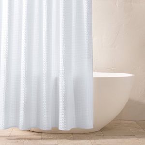 CASALUNA‎ NWT WHITE WAFFLE SHOWER CURTAIN